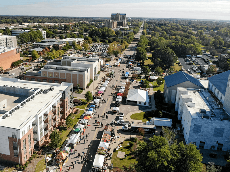 Aerial view of event in Downtown Florence