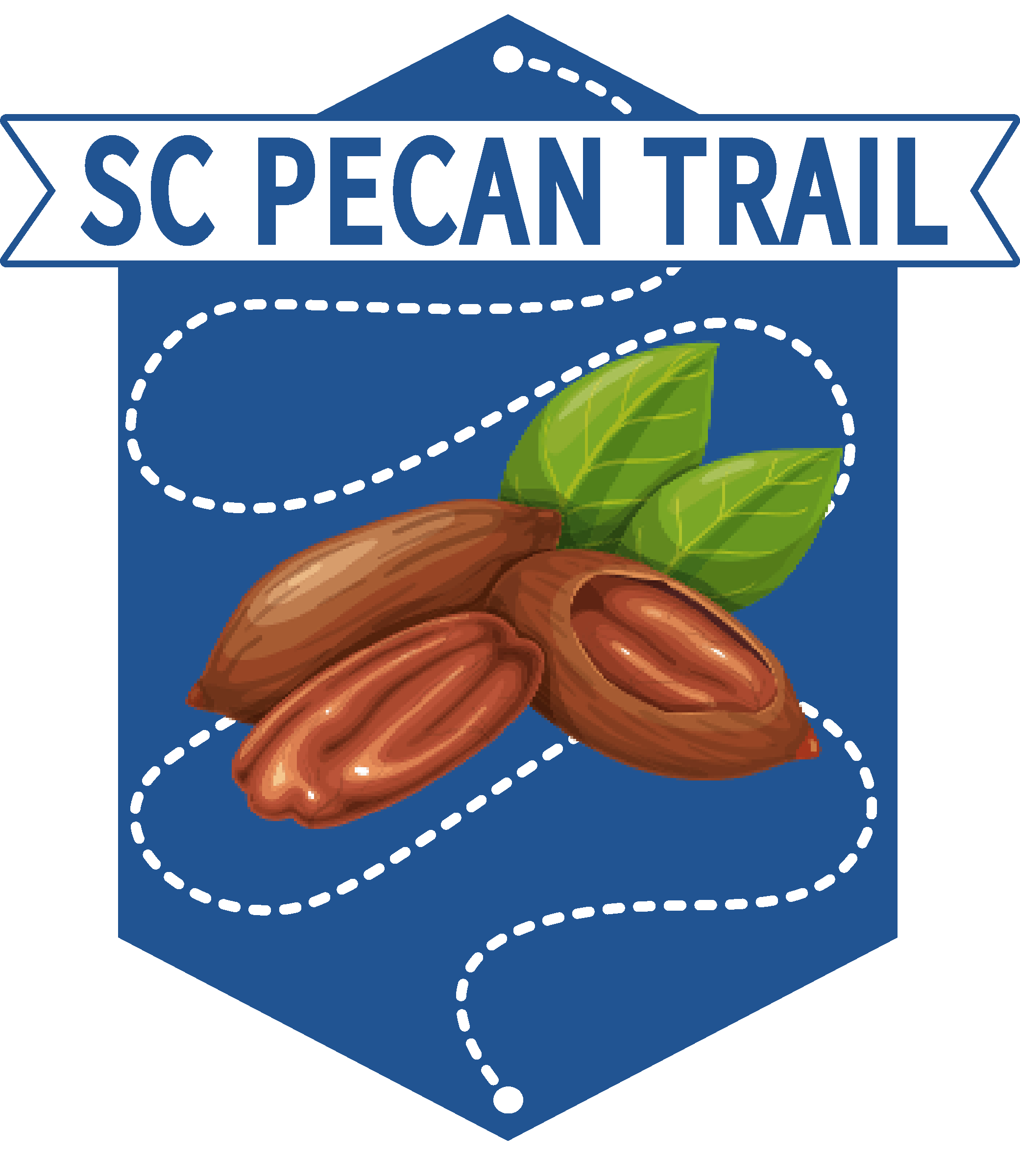White outlined SC Pecan trail logo