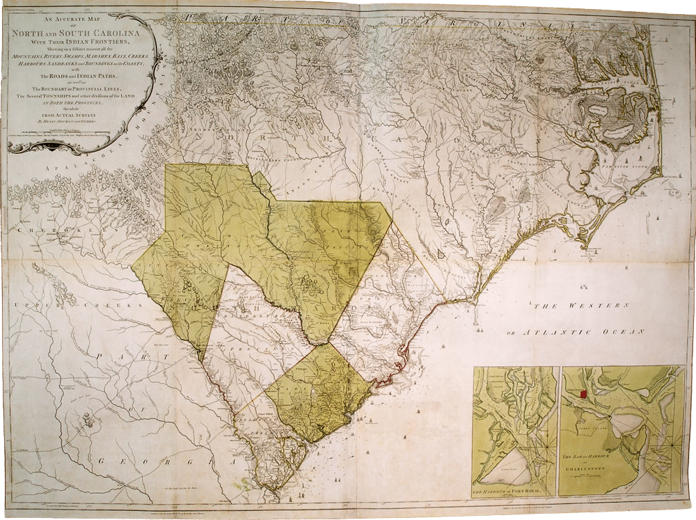 1775 Map of NC/SC with Indian Frontiers