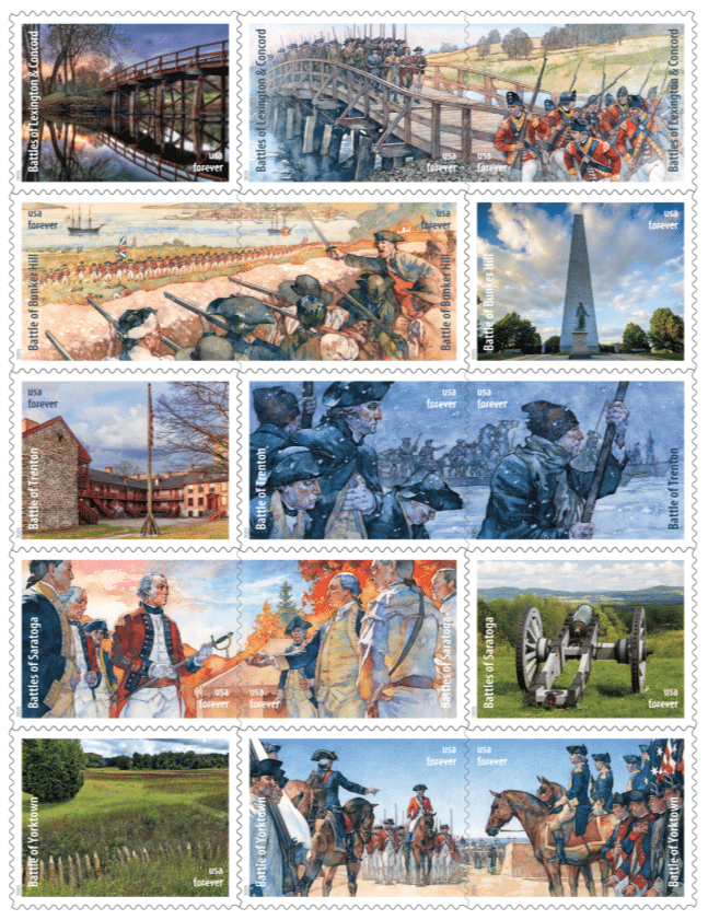 Battlefields of the American Revolution stamps