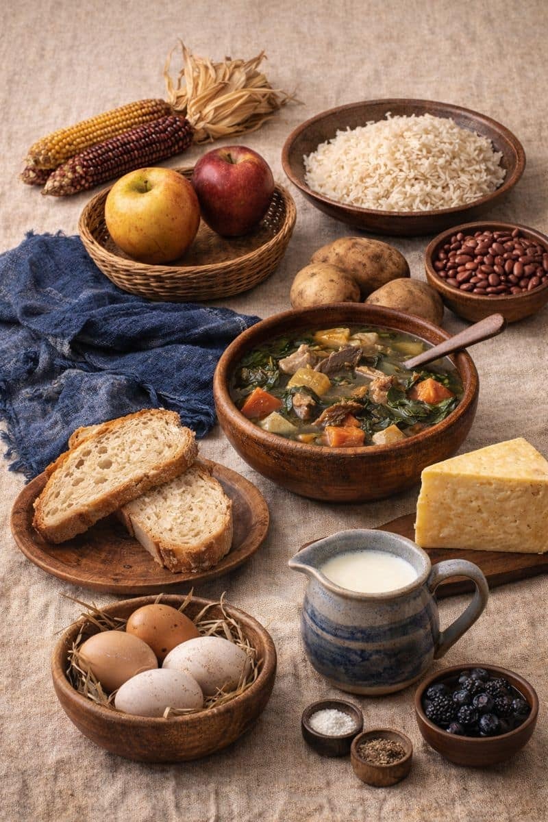 Colonial feast during the American Revolution