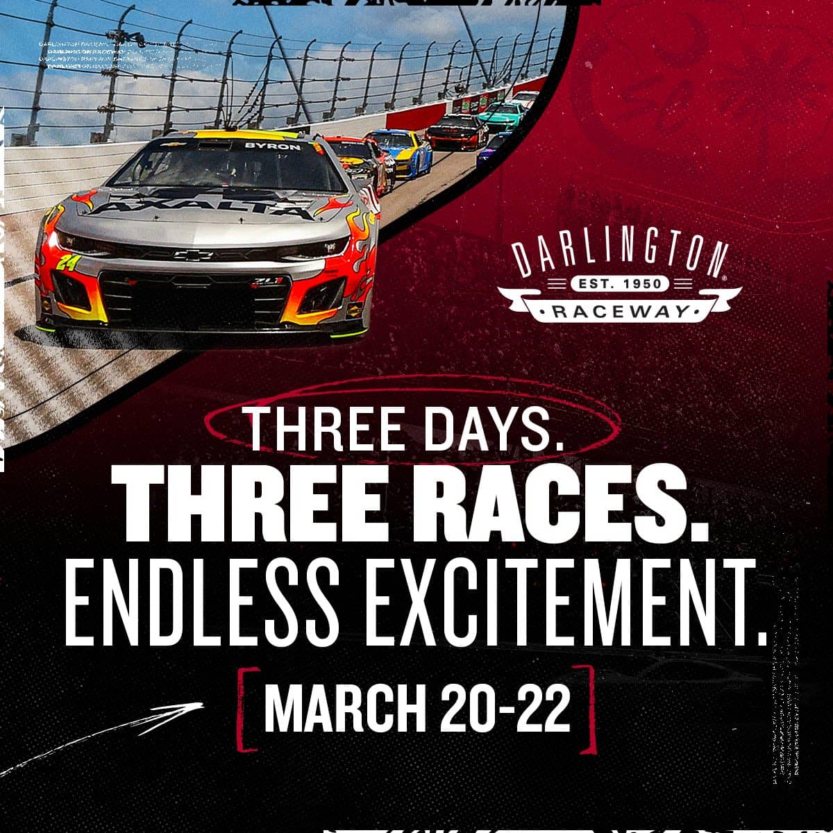 Race weekend in Darlington, SC March 20-22