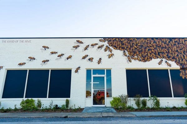 The Good of the Hive mural at Artfields