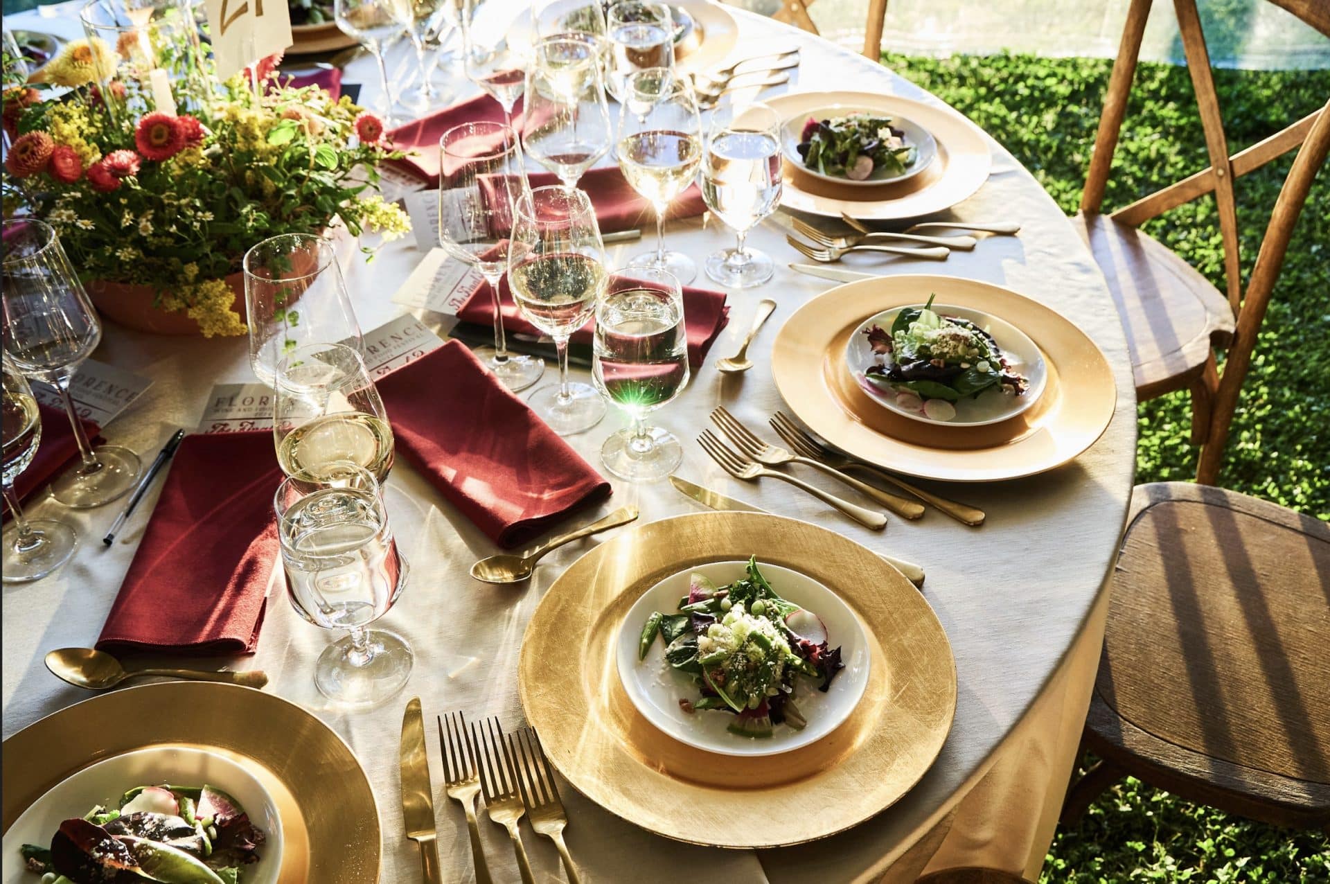 Tabletop at the Final Pour at Florence Food and Wine Festival