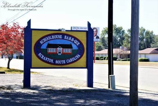 Schoolhouse BBQ sign in Scranton, SC